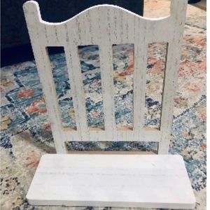 Target Bullseye Farmhouse Rustic White Wood Chair Wall Shelf Décor 2022 NEW